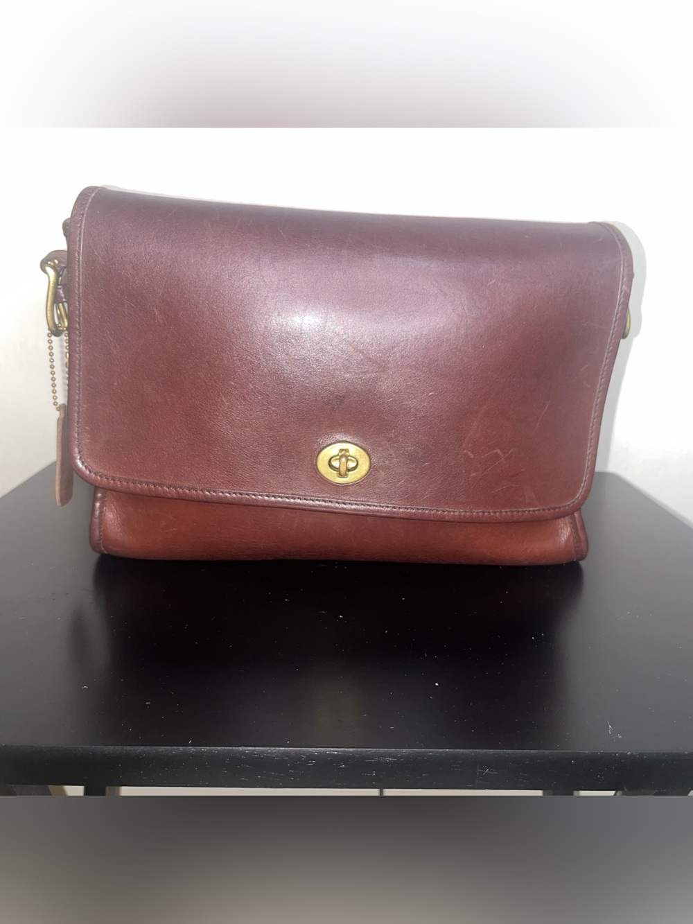 Vintage Coach Compartment Bag in Mahogany